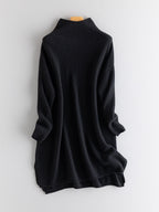 Cashmere Turtleneck Drop-shoulder Sweater Dress