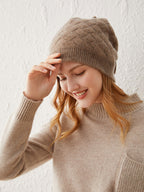Versatile Cable-Knit Drawstring Beanie
