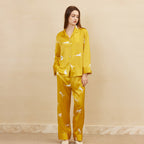 Silk Leopard Print Long Sleeve Pajama Set