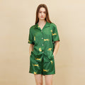 Golden Panther Printed Silk Pajama Set