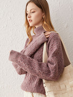 Cashmere Cable-Knit Turtleneck Sweater
