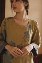 Cotton Oriental Classical Style Jacquard Nightgown