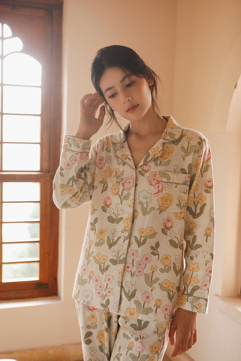Cotton Floral Printed  Pajama Set