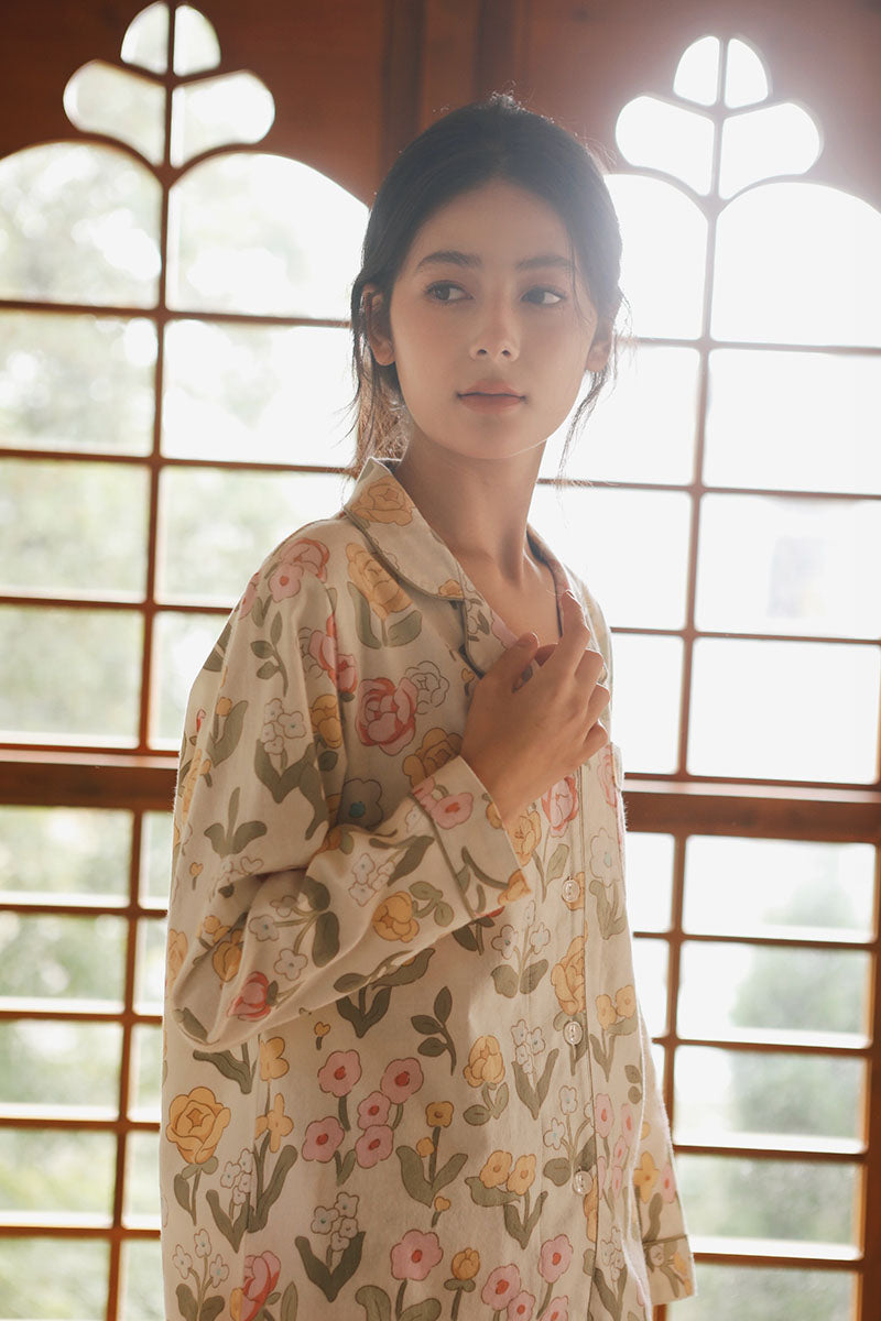 Cotton Floral Printed  Pajama Set