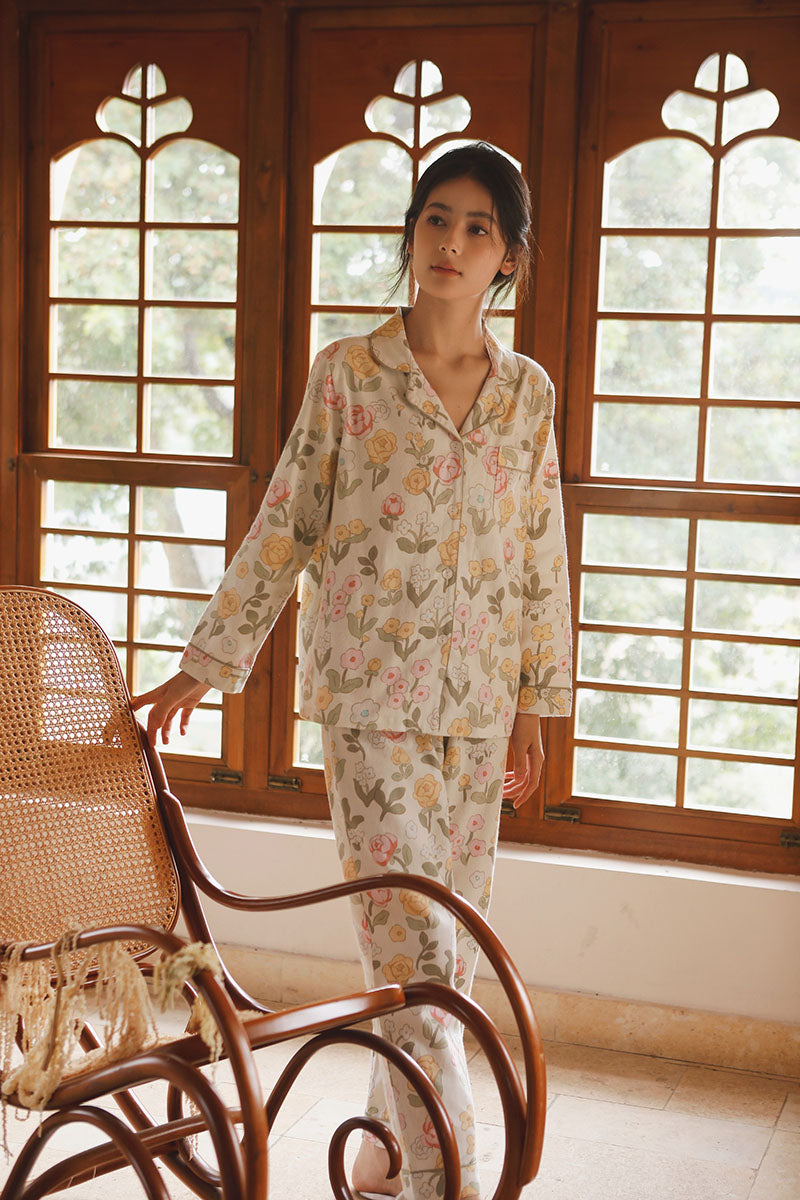 Cotton Floral Printed  Pajama Set