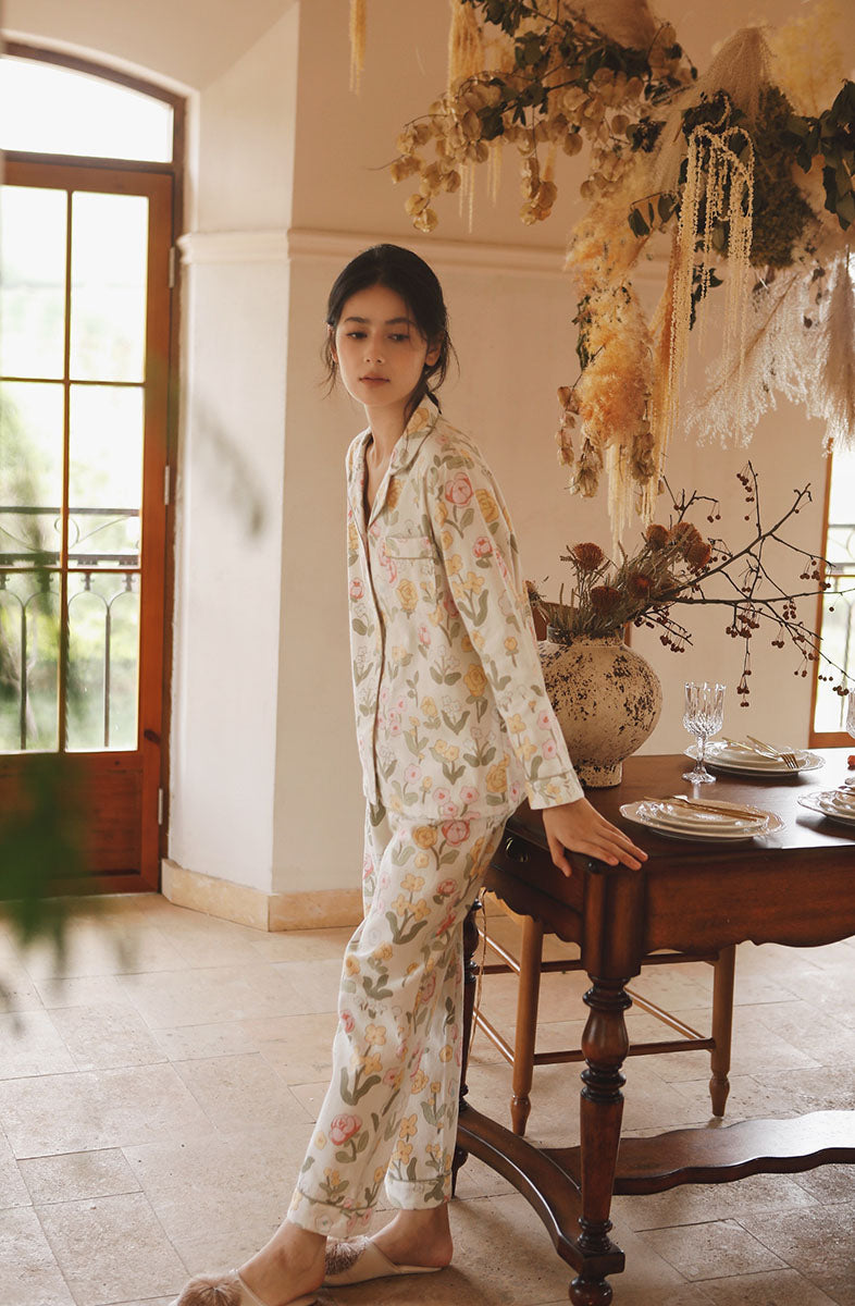 Cotton Floral Printed  Pajama Set