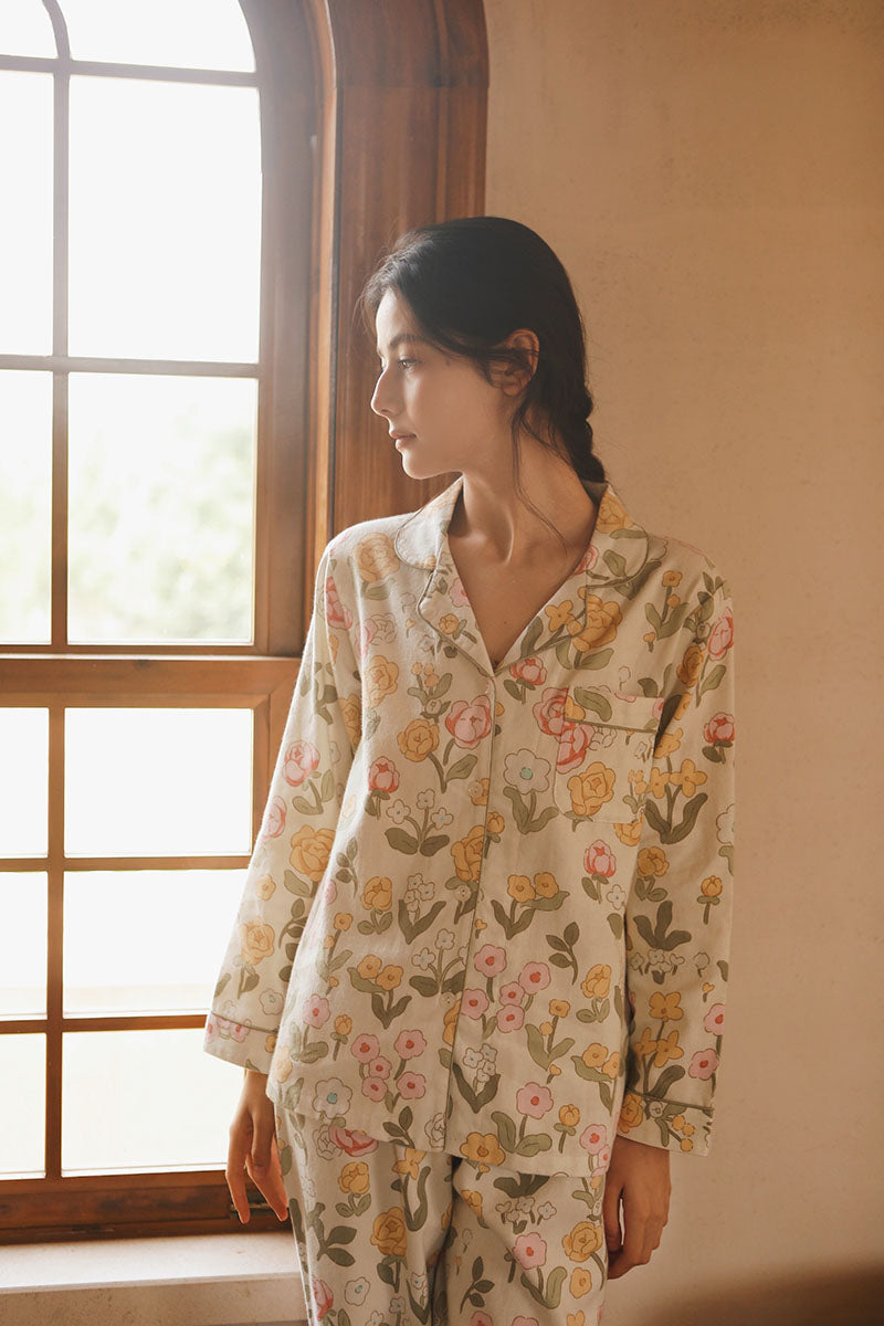 Cotton Floral Printed  Pajama Set