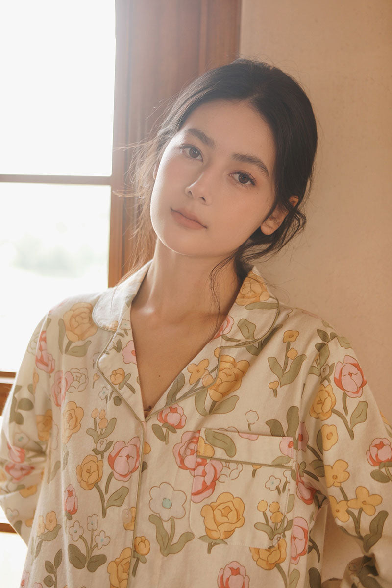 Cotton Floral Printed  Pajama Set