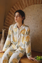 Cotton Tulip Print Full Length Pajama Set