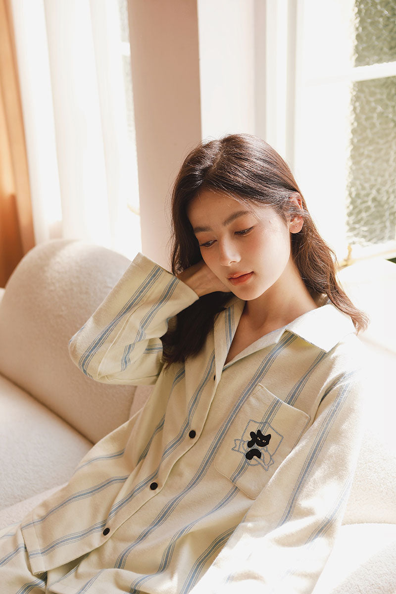 Cotton Cat Printed Full Length Pajama Set