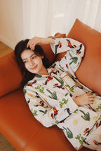 Cotton Cartoon Printed Full Length Pajama Set