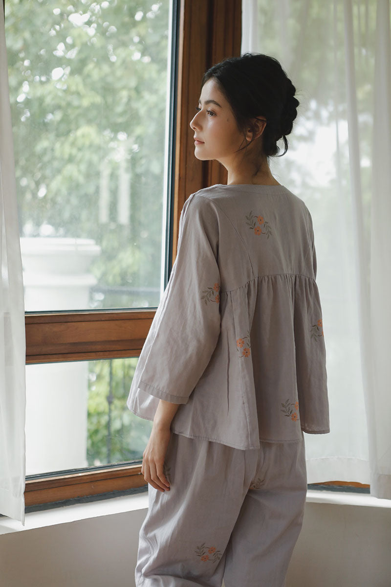 Cotton Jacquard Pajama Set