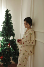 Cotton Dog Print Full Length Pajama Set