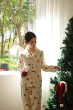Cotton Dog Print Full Length Pajama Set