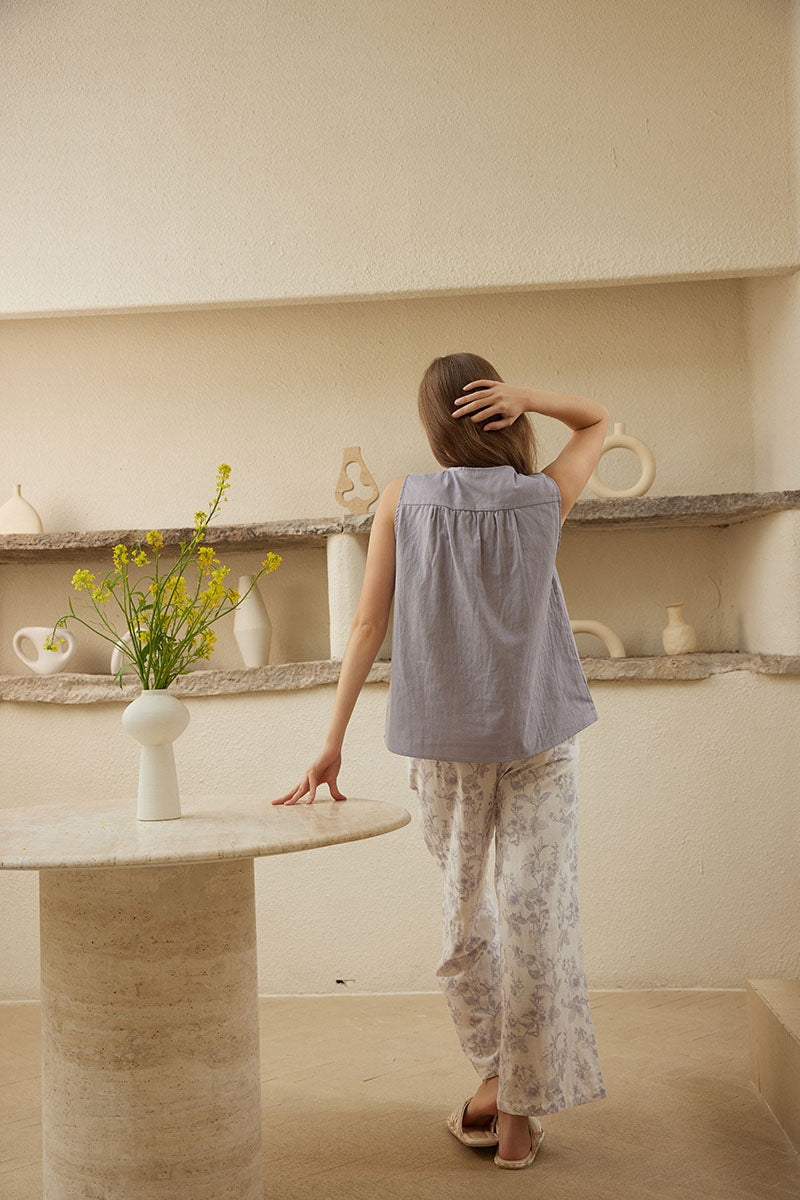 Cotton Sleeveless Pajama Set