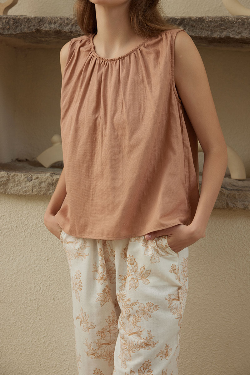 Cotton Sleeveless Pajama Set