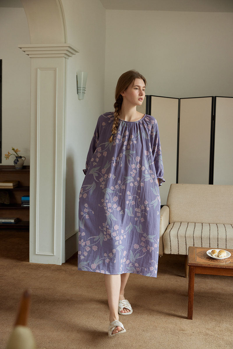 Cotton Lily of the Valley Print Nightgown