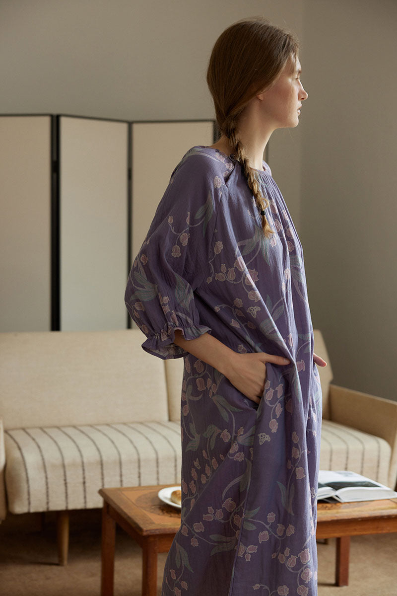 Cotton Lily of the Valley Print Nightgown