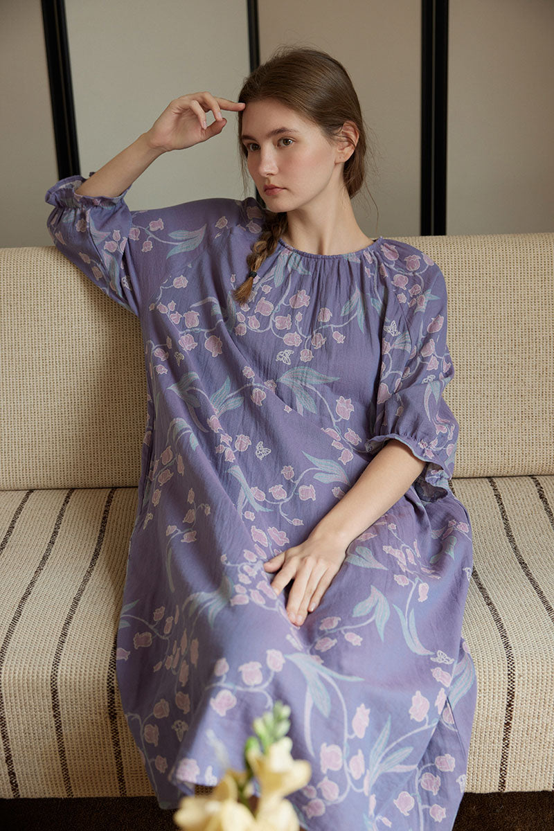 Cotton Lily of the Valley Print Nightgown