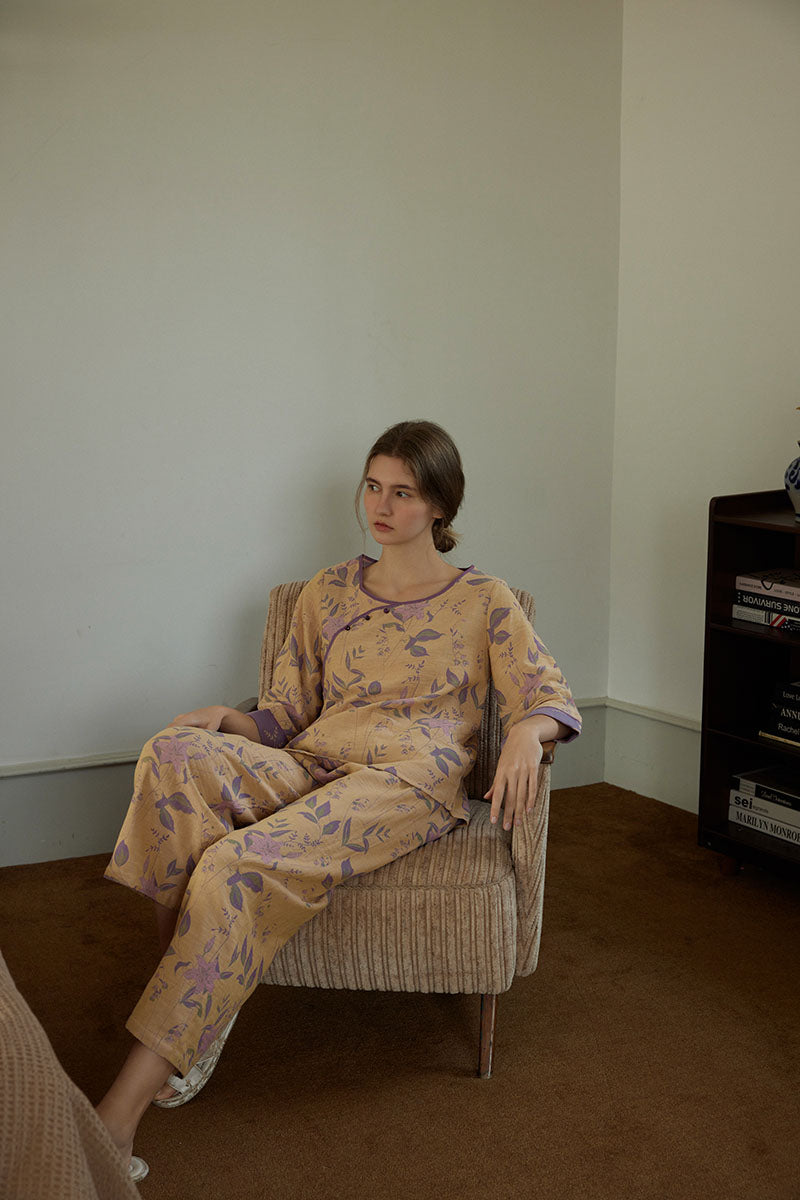 Cotton Oriental Classical Style Pajama Set