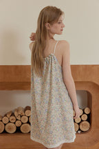 Cotton Floral Print Short Nightgown