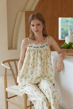 Cotton Classic Plant Print Camisole  Pajama Set