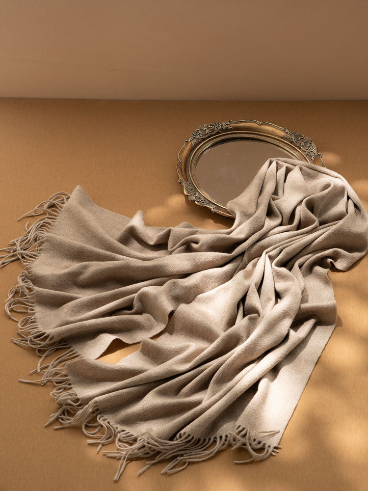 Fringed Cashmere Shawl Scarf