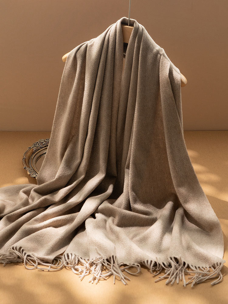 Fringed Cashmere Shawl Scarf