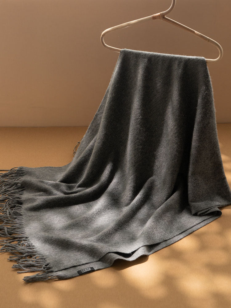 Fringed Cashmere Shawl Scarf