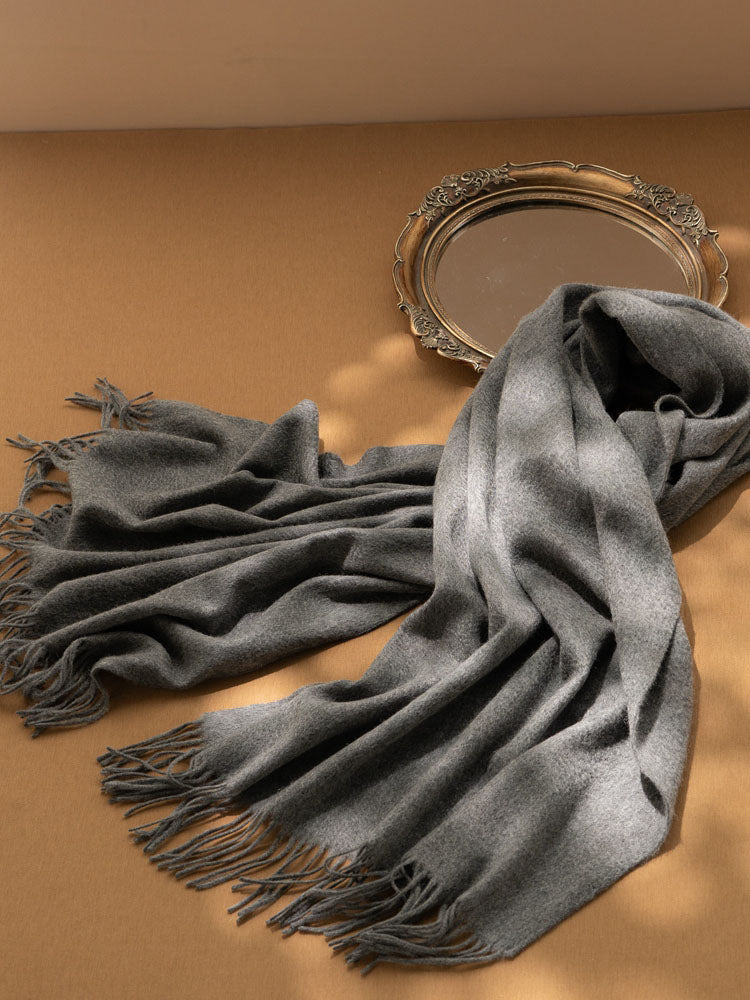 Fringed Cashmere Shawl Scarf