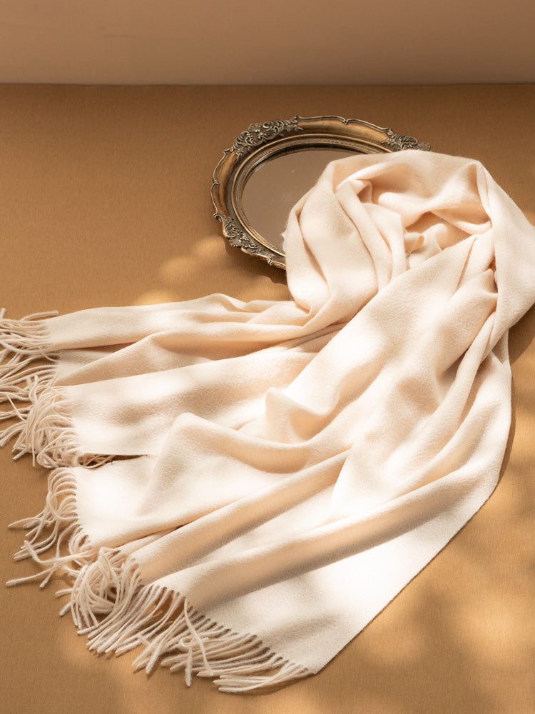 Fringed Cashmere Shawl Scarf