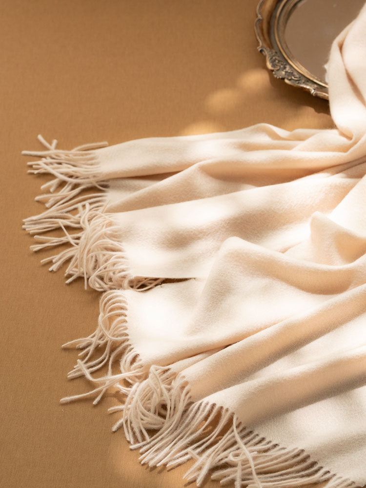 Fringed Cashmere Shawl Scarf