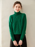 Cable-Knit Cashmere Turtleneck Sweater