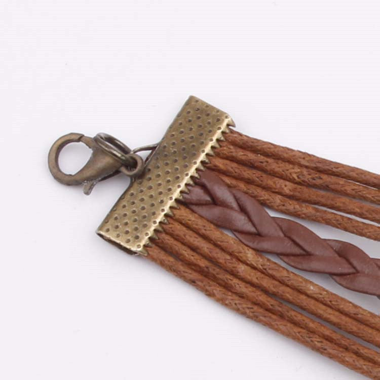 【36】Vintage Handwoven Leather Bracelet
