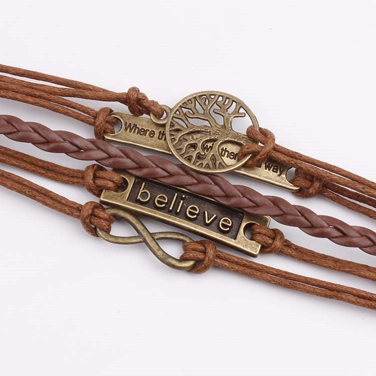 【36】Vintage Handwoven Leather Bracelet