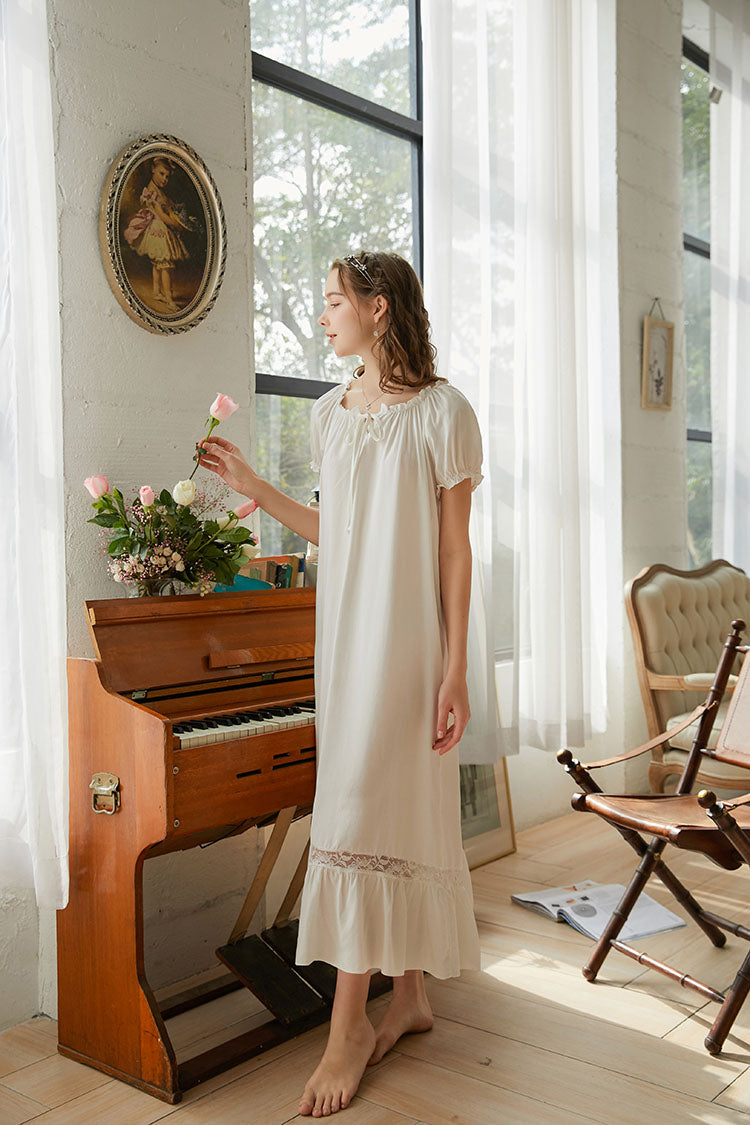 Short sleeves Cotton Nightgown