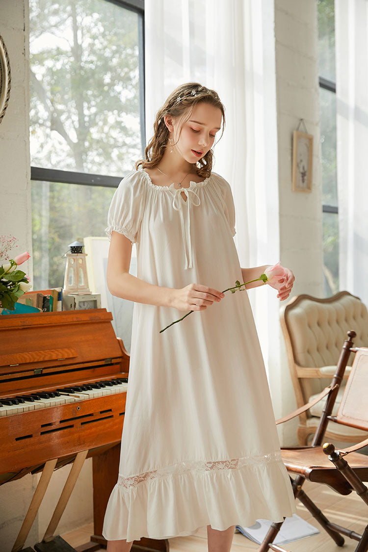 Short sleeves Cotton Nightgown