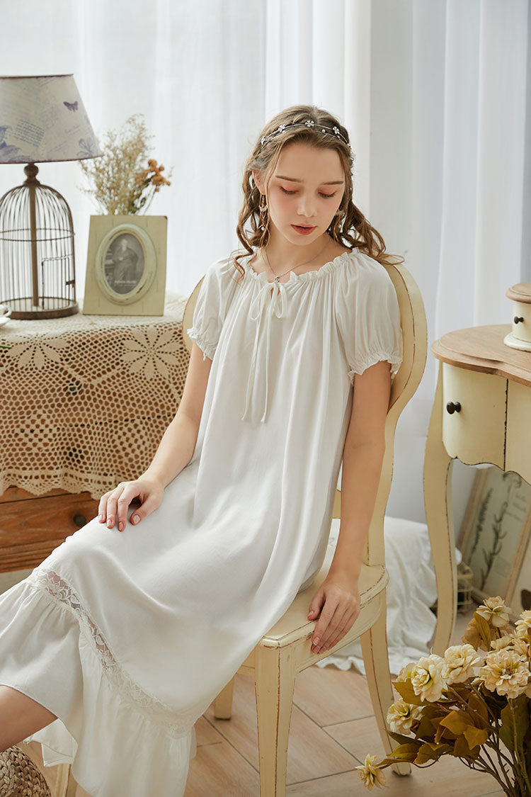 Short sleeves Cotton Nightgown