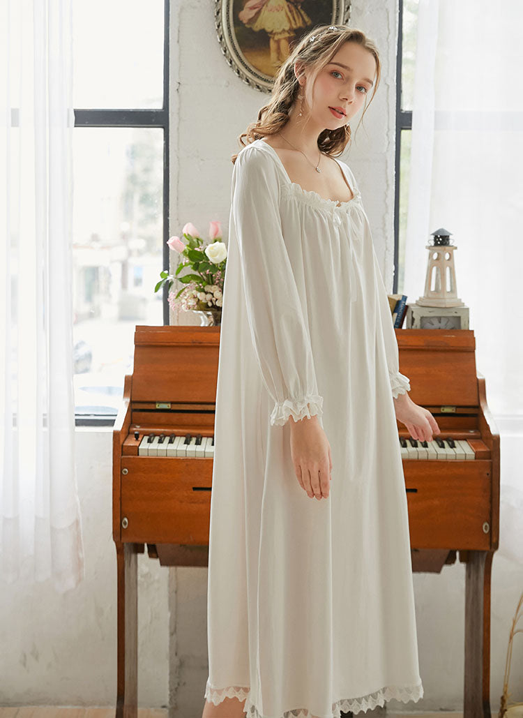 Lace Trimmed Hem Nightgown