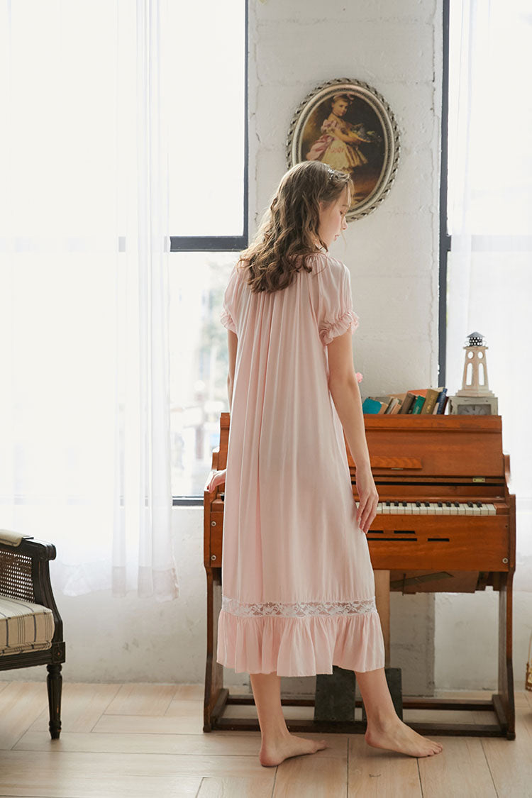 Short sleeves Cotton Nightgown