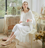 Flared sleeves Long Cotton Nightgown
