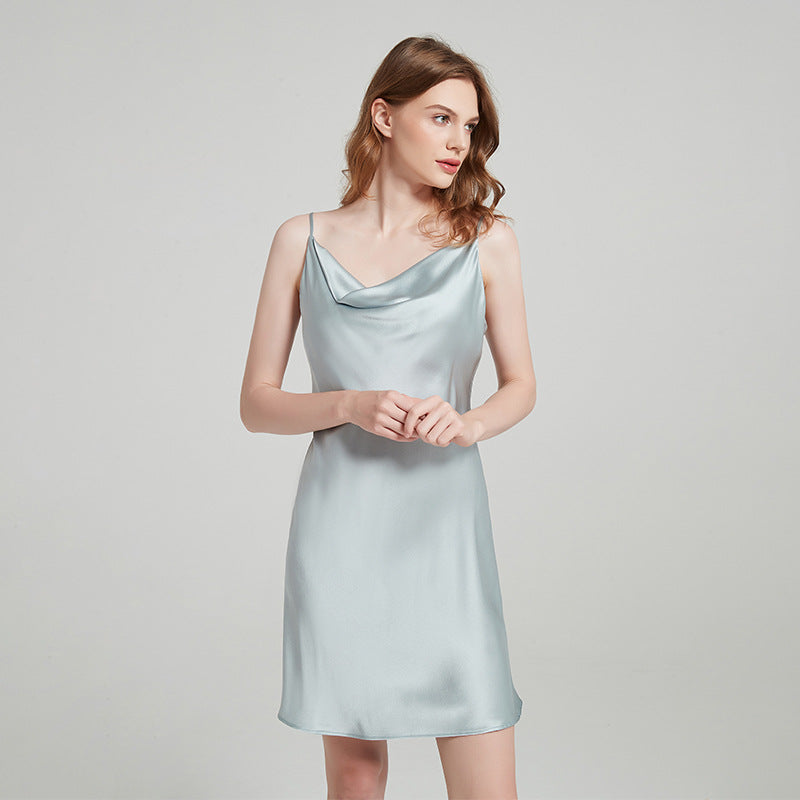 Feminine Cowl Neck Silk Chemise
