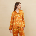 Floral Printed Silk Pajama Set