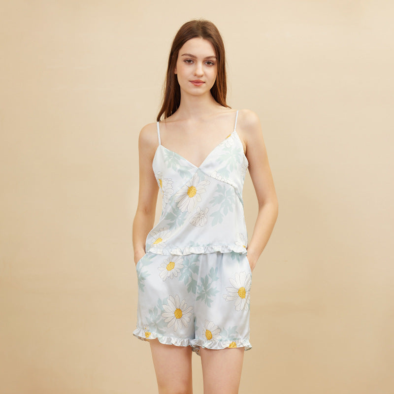 Daisy Printed Camisole and Shorts Pajama Set