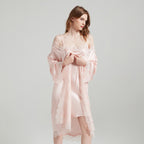 Delicate Lace Trimmed Nightgown&Robe 2Pcs Set