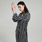 Pure Silk Striped Long Sleeve Pajama Set