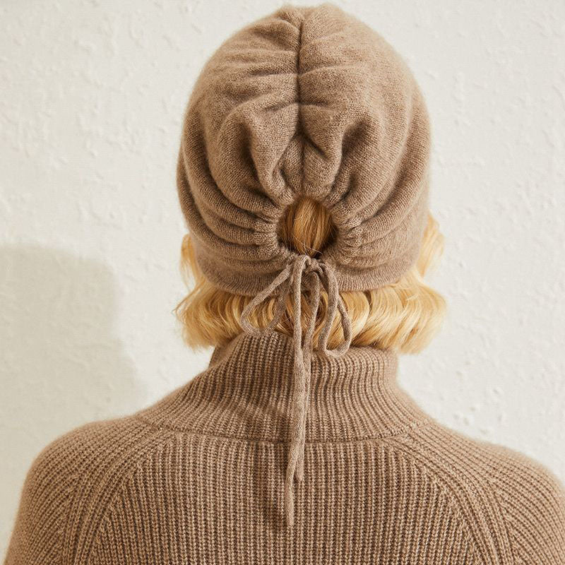 Drawstring Cashmere Beanie