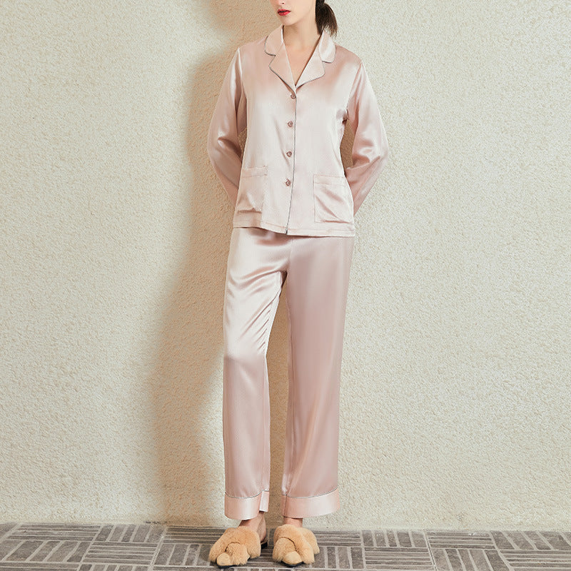 22 Momme Pure Silk Long Sleeves Pajama 2Pcs Set