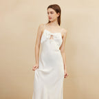 Elegant Bow Cutout Detail Spaghetti Strap Maxi Dress