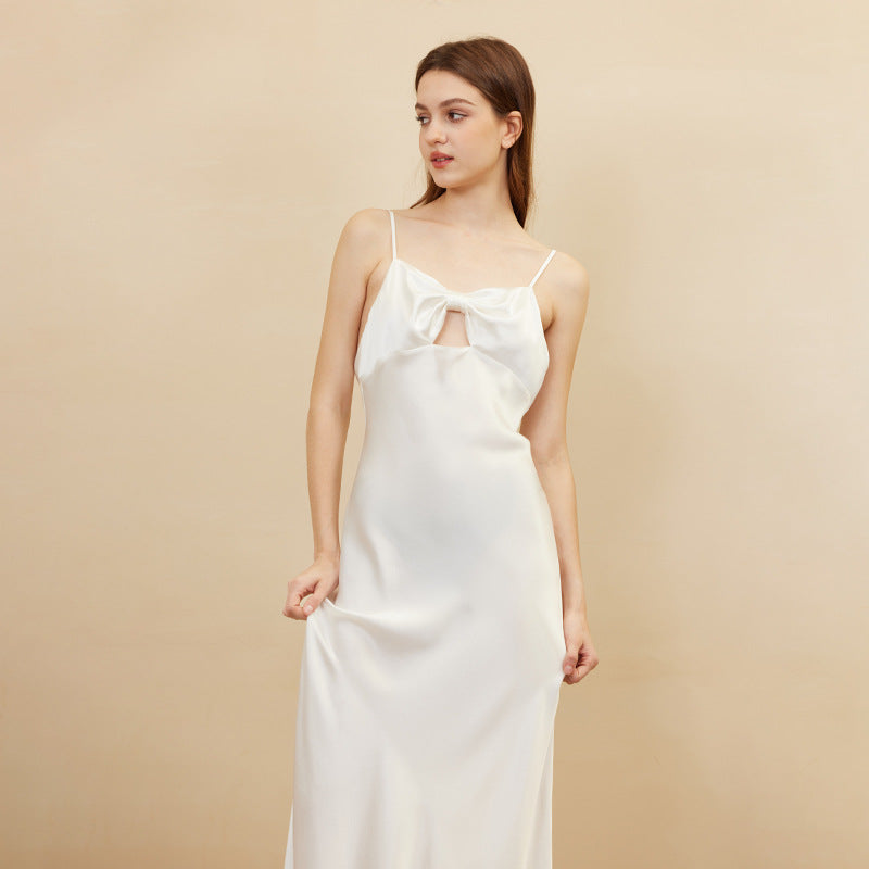 Elegant Bow Cutout Detail Spaghetti Strap Maxi Dress
